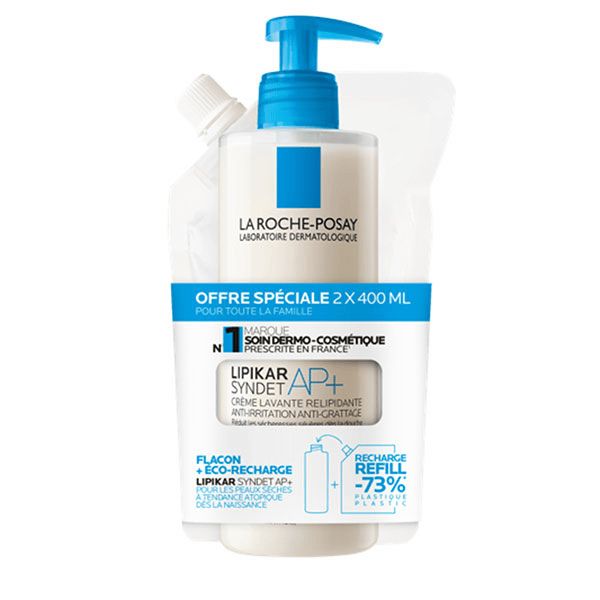 Lipikar Syndet AP+ Crème lavante relipidante lot Eco-Recharge + flacon 400ml