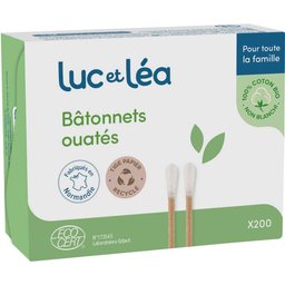 Luc et Lea Bâtonnets Ouatés Tige BIO 200uts