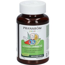 Pranarôm - Aromaforce Junior - Gommes Enfant Imunité Ravintsara - Renforce Les Défenses Naturelles - Aux Huiles Essentielles - Vegan - Sans Colorant Ni Arôme Artificiels - Dès 6 Ans - Cure 1 Mois