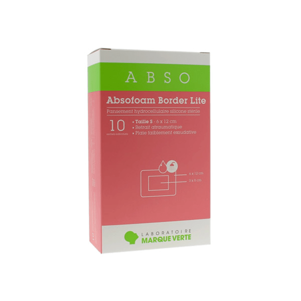 Absofoam Border Lite Pansement Hydrocellulaire 6cm x 12cm 10 unités