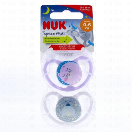 Space Night Sucettes perfectionnées 0-6 mois x2 rose