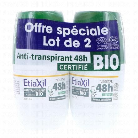 Déodorant antitranspirant végétal au thé vert bio 2 x 50ml