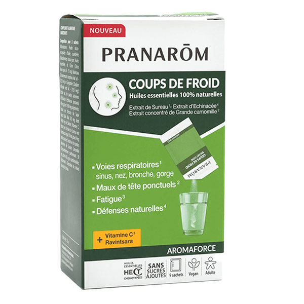 Pranarôm -Aromaforce Sachet Coups de froid Vitamine C Ravintsara 9 sachets