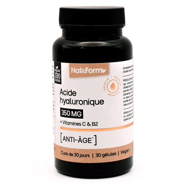 Nature Acide hyaluronique + Vitamines C & B2 anti-age 30 gélules