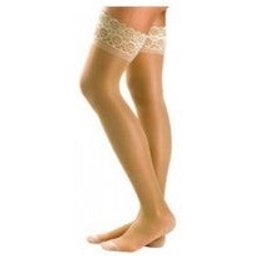 Bas Longue Dentelle A-F Compression Normale Beige T4