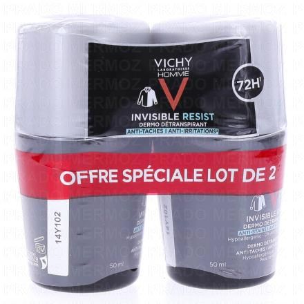 Homme Dermo-détranspirant Invisible Protect 72h anti-taches anti-irritations lot de 2 x 50ml
