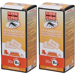Cinq SUR Cinq Plaquettes Anti-Moustiques pour Diffuseur Double Usage