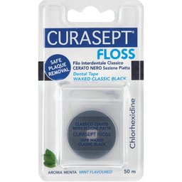 Floss Fil Dentaire Noir Ciré Chlorhexidine 50m 1ut