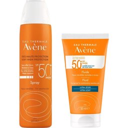Pack Spray Solaire SPF50+ Peaux Sensibles 200ml + Fluide Ultra Léger SPF50+ 50ml
