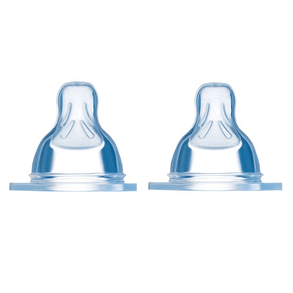 Accessoires pour Biberons Tétine Silicone +0m Débit 1 Lent  2 unités