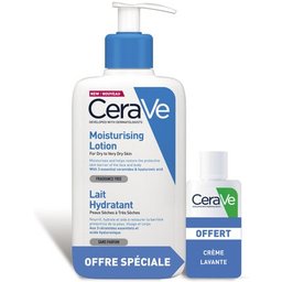 CeraVe Lait Hydratant 236ml visage et corps + Crème Lavante 20ml