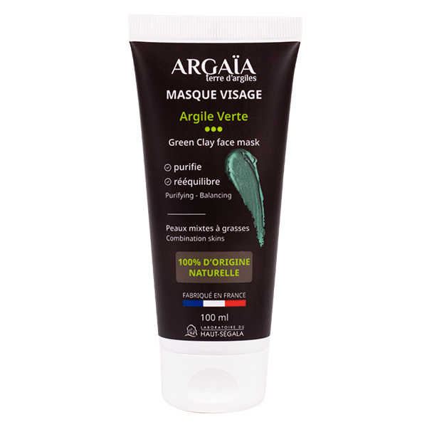 Argaïa Masque visage argile Verte 100ml
