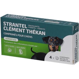Clement Thekan Vermifuges Vers Plats Et Ronds Chien 4 Comprimés