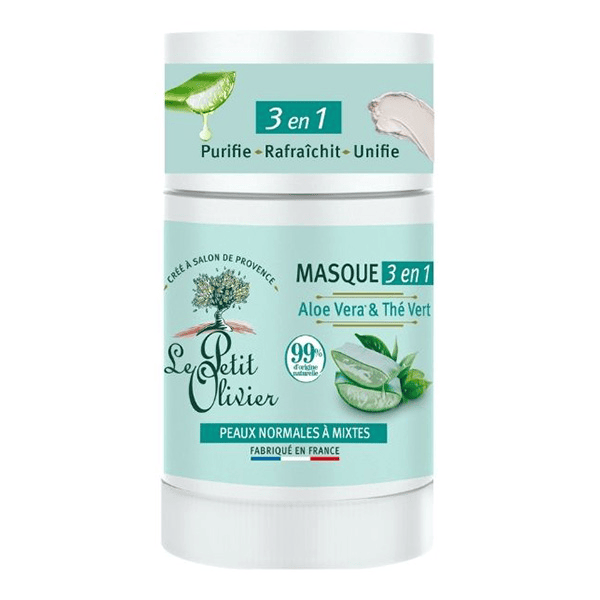 Masque Visage Stick 3 en 1 - Aloe Vera & Thé Vert -  50g