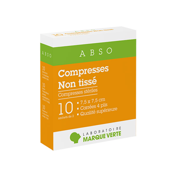 Compresses Stériles en Non Tissé 7,5cm x 7,5cm 10 x 2 compresses