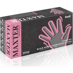 Gants Nitrile Non Poudrés Taille S Noir 100uts