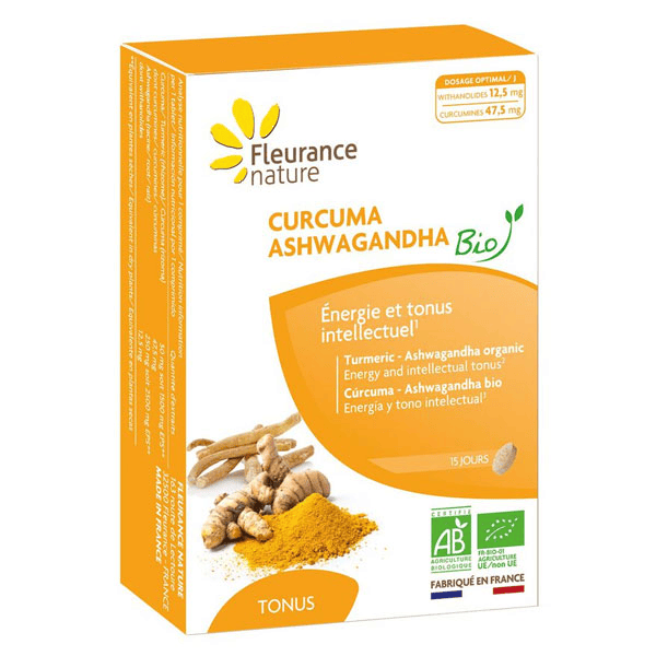 - Tonus et vitalité - Curcuma ashwagandha Bio - 15 cps