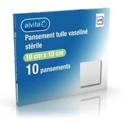 Pansement Tulle Vaseline 10x10cm 10 Unités