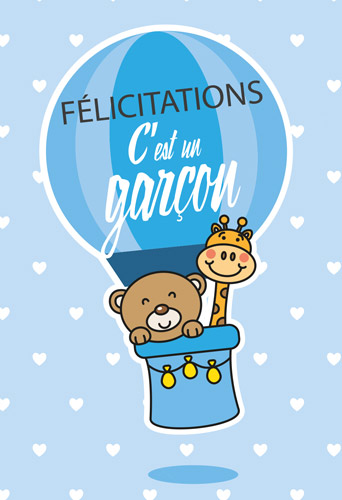 Carte cadeau : Félicitations c'est un Garçon #CC_FELICITATIONSGARCON1-5