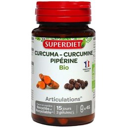 Curcuma Curcumine Pipérine Bio 45 Gélules