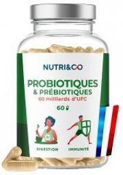 Nutri&Co; Probiotiques & Prébiotiques 60 Gélules - Pot 60 gélules