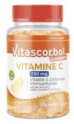 Gommes Vitamine C 250 mg - Boîte de 45 Unités - Pot 45 gommes