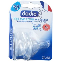 Dodie® Tétine Initiation+ ronde 3 vitesses anti-colique +6mois