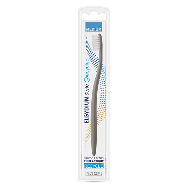 Style Recycled Brosse à Dents en Plastique Recyclé Medium Grise