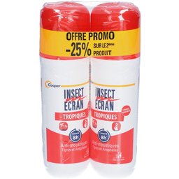 Insect Ecran - Anti-moustiques Tropiques - Spray répulsif peau - protection contre les piqûres de moustiques - Paludisme - Tropiques - 75 ml Lot de 2 -25%