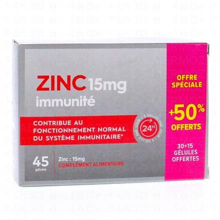 Immunité - Zinc 15mg 45 gélules