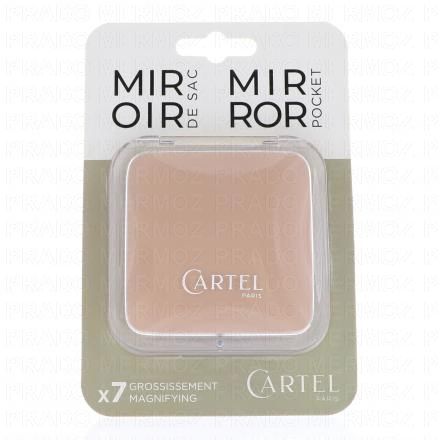 Cartel - Miroir de sac grossissant x7 carré beige