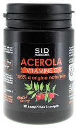 Acerola Vitamine C 30 Comprimés à Croquer - Pot 30 comprimés