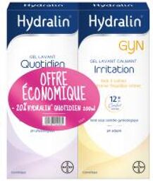 Gyn Gel Lavant Calmant Irritation 200 ml + Gel Lavant Quotidien Equilibre Intime 200 ml -20% - Lot 2 x 200 ml