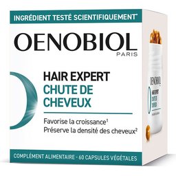 Hair Expert Chute de Cheveux - Nouvelle formule concentrée - Chute de cheveux- Favorise la croissance - Préserve la densité des cheveux - Complément alimentaire 60 capsules - Programme 1