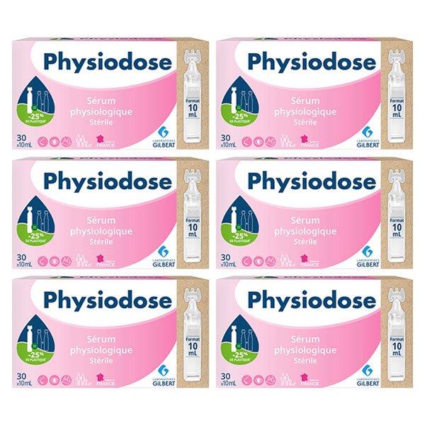 Physiodose Sérum Physiologique Stérile Lot de 6 x 30 unités
