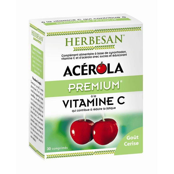 Acérola Premium Vitamine C 500 30 comprimés à croquer