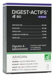 Synactifs Digestactifs® Bio - Digestion - Confort Digestif - Extraits de Fenouil Artichaut et Boldo Bio - 30 Gélules - Boîte 30 gélules