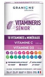 Vitamineris Sénior Goût Cassis 30 Comprimés Effervescents - Carton 30 comprimés effervescent