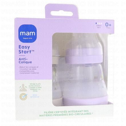 Easy Start Anti-Colique biberon débit 1 160ml lot de 2 lilas et sable