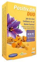 Positiv.ON DUO Bonne Humeur Extrait de Curcuma 30 Gélules - Boîte 30 Gélules