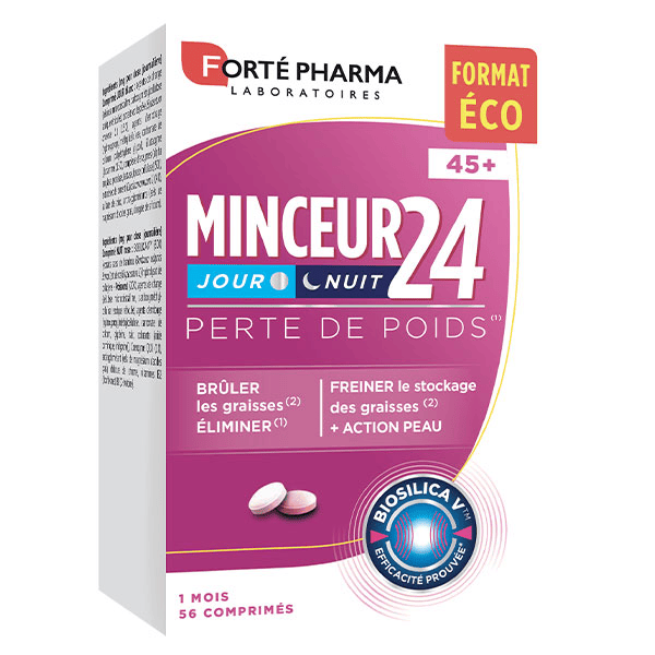 Minceur 24 45+ Bruleur de Graisses Jour Nuit Chrome 56 comprimés