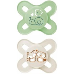 Start Pure Sucette Silicone 0-2M Vert Beige 2uts