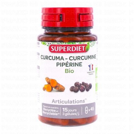 Curcuma Curcumine Pipérine bio x45 gélules