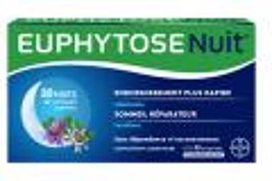 Euphytose Nuit — Complément Alimentaire Pour le Sommeil - 30 Comprimés - Mélatonine Pour un Endormissement Plus Rapide et Passiflore Pour un Sommeil Réparateur - Boîte 30 comprimé