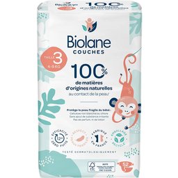 - Couches Naturelles Taille 3 - Ultra-Absorbant Pas de Fuite - 52 unités