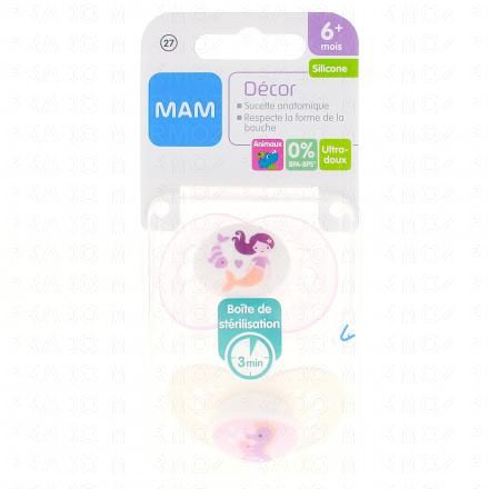 Décor - Duo sucettes +6 mois anatomiques coeur silicone