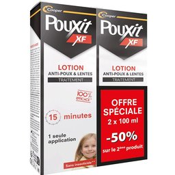 - XF - Lotion anti-poux et lentes - 100% Efficace - Agit en 1 seule application de 15 minutes - Traitement du cuir chevelu - Lot de 2 - 2 x 100 ml