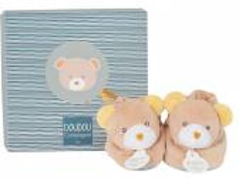 Mae l'Ours Chaussons (1 Doudou + 1 Boite) - Boîte 1 paire de chaussons