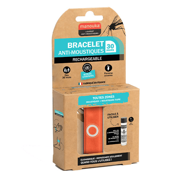 Bracelet Anti-moustiques Adulte - Coloris Orange