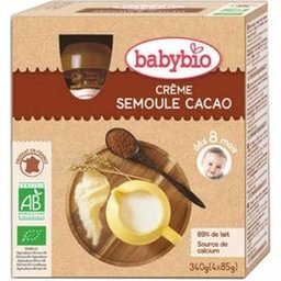 Gourde Crème Cacao Semoule Bio 8 mois 4 x 90 g